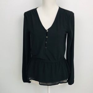 White House Black Market peplum long sleeve  Top